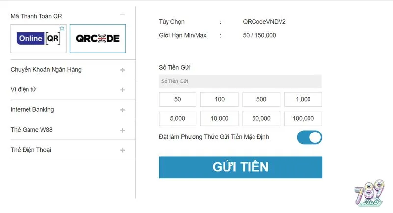 Nạp tiền và game để bắt đầu hành trình đặt cược