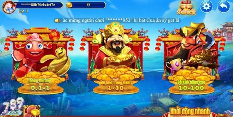 Đa dạng sảnh bắn cá cho người chơi lựa chọn