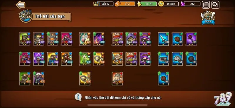 Tìm hiểu về các loại thẻ bài trong Crazy Defense Heroes